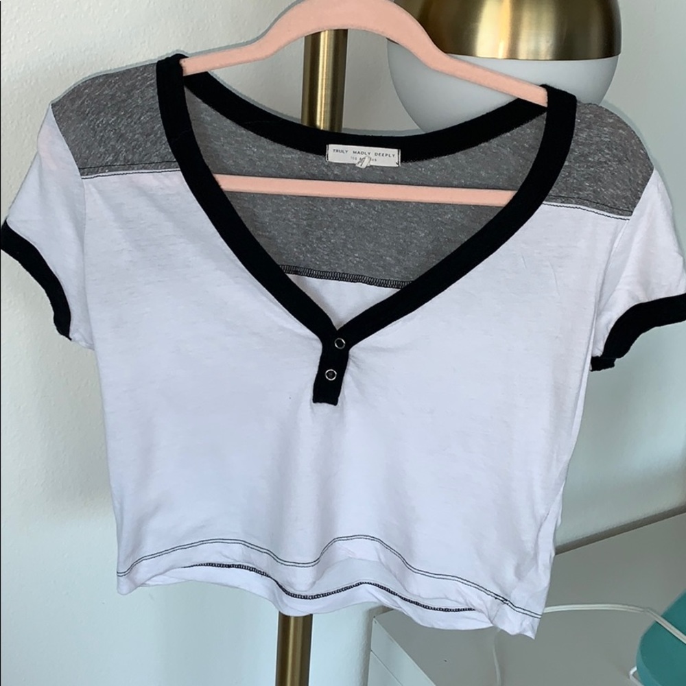 Truly Madly Deeply UO Snap Up Crop Top Tee